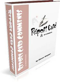 REPORT CARD AND IEP COMMENTS for teachers:  Introductory comments, Homework completion, Class participation, Group work, Problem solving, Behavior, Writing tasks, Writing process, Proofreading, Editing, Language conventions, Spelling, Reading, Reading comprehension, Decoding, Reading fluency, Oral communication, Listening skills, Self-control, Motivation, Work habit, Organizational & Social skills, Math, Problem solving, Science... and more!.